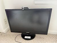 Front view of monitor with webcam attached