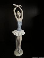 Front view of porcelain ballerina figurine