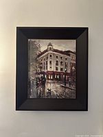 Full view of framed print on wall