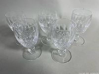 Group of five Waterford crystal stemware glasses