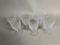 All six Waterford crystal stemware glasses grouped