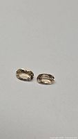Pair of oval champagne morganite gemstones front view