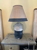 Full view of lamp with shade