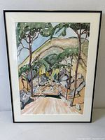 Full view of framed watercolour