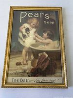 Front view of framed Pears' Soap poster