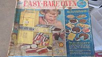 Top of original Easy-Bake Oven box with 1960s graphics