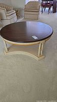 Full view of round coffee table