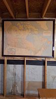 Full view of framed map on wall