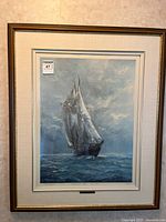 Framed print full view showing artwork, mat and frame