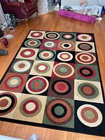 Full view of area rug showing design and size perspective