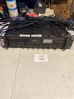 Front view of Nexxtech MPA-125 amplifier showing controls and jacks