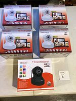 Overview of five Foscam camera boxes