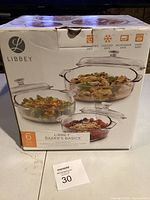 Front of sealed Libbey Baker's Basics box showing product image and branding