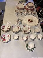 Group shot of all china pieces on table