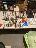 Overview of all tools laid on table