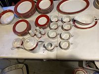 Full set of china pieces on table