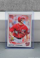 Front view of 2013 Topps Bryce Harper Gold Cup card in plastic holder