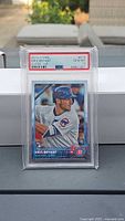 Front view of PSA slab containing 2015 Topps Kris Bryant Close-Up baseball card #616 graded GEM MT 10