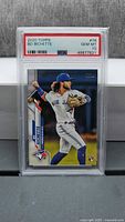 Front view of graded 2020 Topps Bo Bichette rookie card in PSA slab