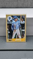 Front view of Bobby Witt Jr. 2022 Topps 35th Anniversary rookie card in sleeve