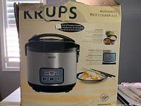 Box showing Krups Automatic Rice Cooker 3.2 L
