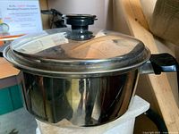 Lid on stainless pan showing overall appearance