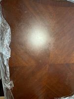 Top view showing dark wood veneer surface