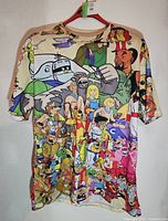 Front view of multicolour Hanna-Barbera character print T-shirt