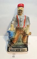 Full front view of ceramic Paul Bunyan decanter