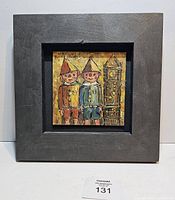 Full view of framed oil painting