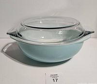Casserole dish with lid in place