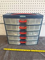 Front view of Mastercraft organizer showing six drawers
