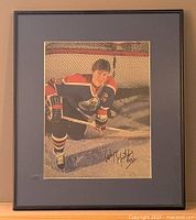 Framed and matted signed photograph of Wayne Gretzky in Oilers uniform