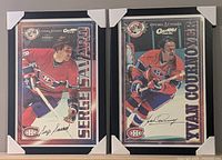 Both framed autographed Montreal Canadiens posters side by side