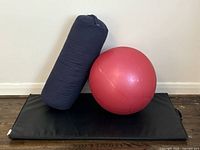 Mat, ball and bolster grouped together