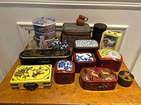 Group shot of all 17 items displayed on table