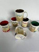 All six Starbucks city mugs grouped