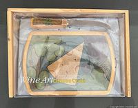 Front view of boxed Wine Art Cheese Crate set
