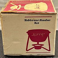 cardboard box front Toblerone Fondue Set branding