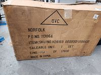 QVC Norfolk carton showing product and set information