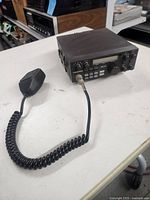 Front and top view of President HR2600 transceiver with attached microphone