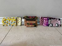 Front view of all nine pouches lined up
