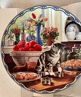 Front view of decorative plate showing full artwork and rim design