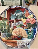 Front view of decorative plate showing full design