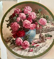 Front of plate showing floral artwork and border