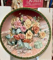 Front view of Country Charm plate showing floral design and rim