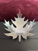 Top view of stainless steel maple leaf bowl