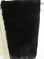 black faux fur table runner front view