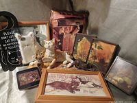 Full lot overview with all cat-themed items displayed
