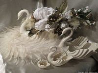 All Lenox swans, feather wreath, bouquet